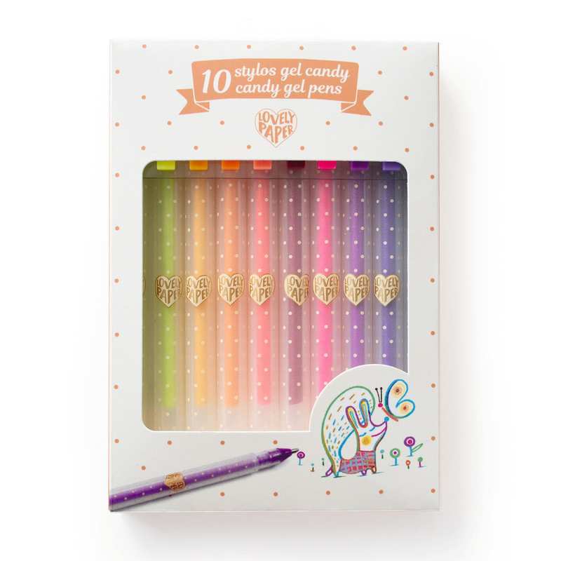 10 Candy Gel Pens by Djeco