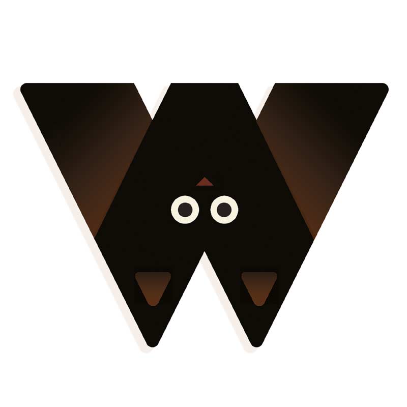 W - Graphic Animal Letter by Djeco