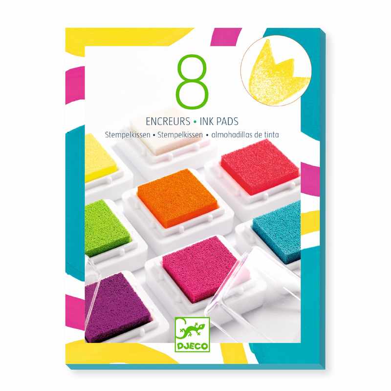 8 Pop Ink Pads and 1 Cleaner by Djeco