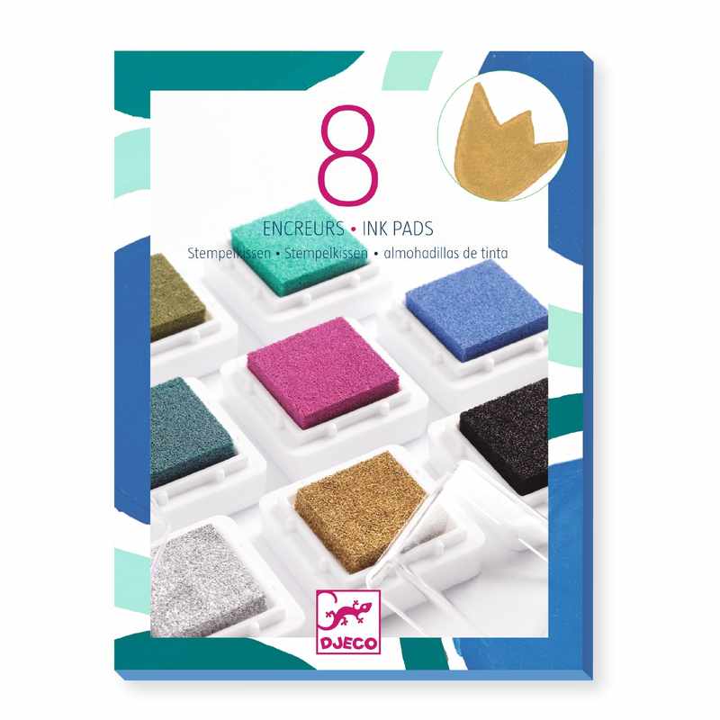 8 Chic Ink Pads and 1 Cleaner by Djeco