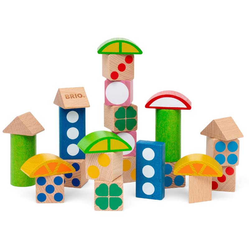 25 Patterned Wooden Blocks by BRIO